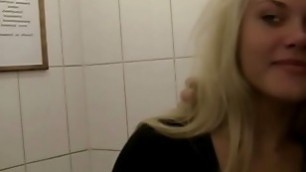 Naughty blonde flashes her ass in public while her boyfriend films