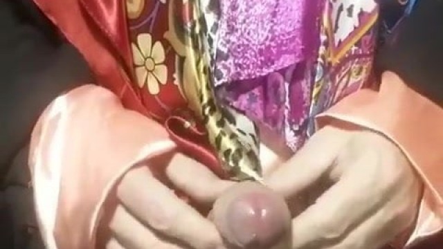 Masturbation in satin