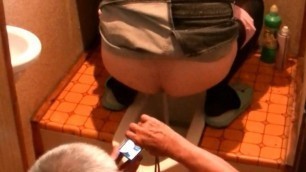 Japanese Shemale anal was washed before next butt play