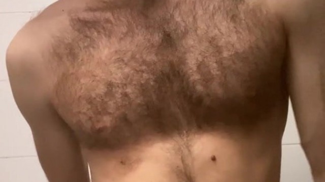 Hairy Dude Playing With Dildo